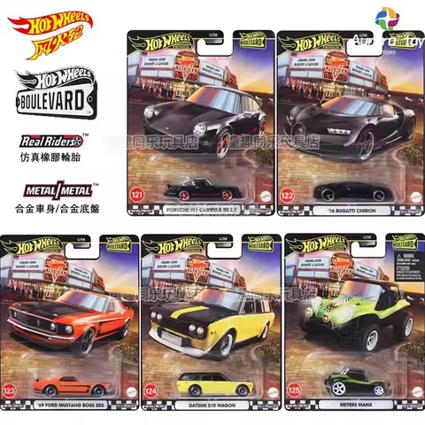 Hot Wheels Car Model Boulevard 25 Series Ford Mustang Boss Porsche Collection Alloy Cars Model Ornam