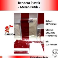 PROMO - BENDERA MERAH PUTIH | GROSIR | PLASTIK OPP TEBAL | BENDERA PLASTIK