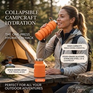 Silicone Foldable Water Bottle Running Fitness Portable Outdoor Travel Cup Sports H3z8