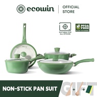 Ecowin Non-Stick Cookware Set Ceramic Coating Forest Series With Lids Suitable For All Stoves