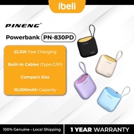 [New arrival] Pineng PN-830PD Power Bank Fast Charging 2 Built-in Cable Type-C&Fruit(22.5W/10000mAh)