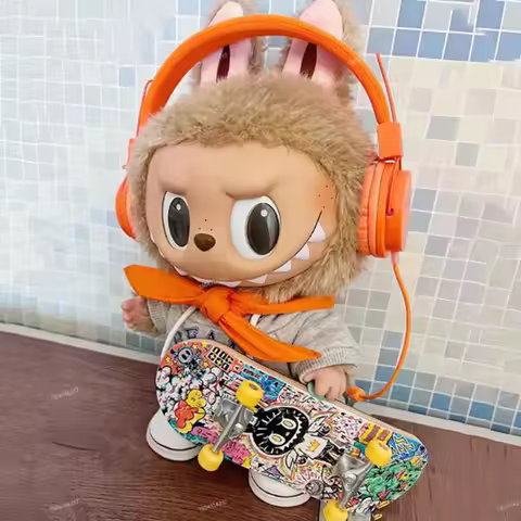 38cm Labubu Handmade Custom Mokoko Jumpsuit The Monsters-Jump For Joy Fashion Knitted Sweater Cute D