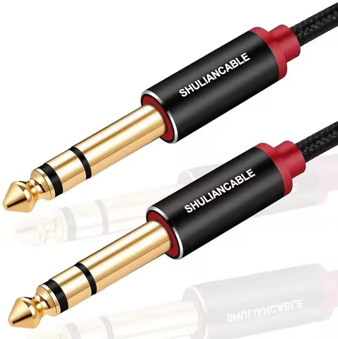 Lungfish Guitar Instrument Cable, 6.35mm TRS Stereo Audio Cable Male to Male for Electric Guitar, Ba
