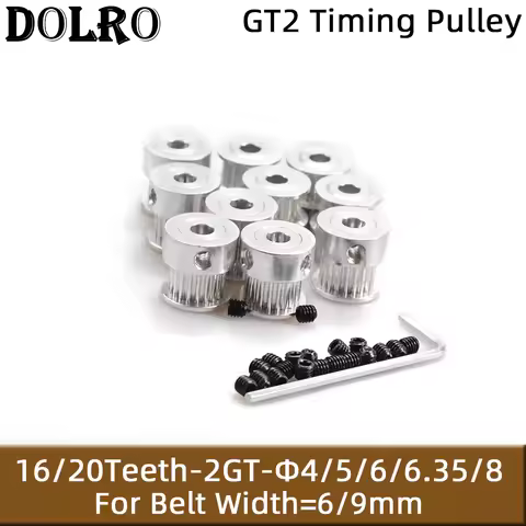 3D Printer Parts GT2 Timing Pulley 16 Tooth 2GT 20 Teeth Aluminum Bore 5mm 8mm Synchronous Wheels Ge