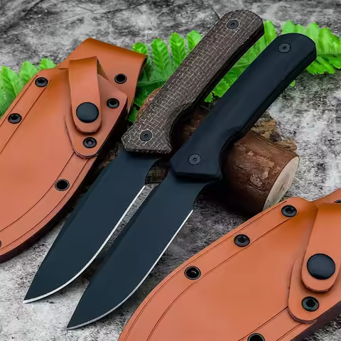 Style 0004 Full-Tang Fixed Blade Bushcraft Knife 8Cr13Mov Steel Tactical Survival Gear for Hunting C