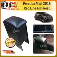 PERODUA MYVI 2018 PVC RED LINE ARM REST
