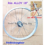 Rim ALLOY 18" basikal 28holes untuk basikal yang guna tayar size 18 x 1.75, 18 x 2.125