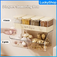 Kitchen Seasoning Bottle Set Condiments Organizer Rack Wall Hanging Storage Onion Fruit Basket Shelf