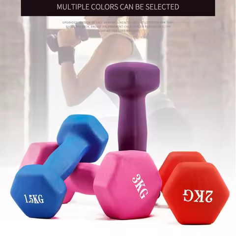 Women Dumbbell Hexagonal Dumbbell Weight Loss Slimming Slim Waist Fitness Equipment Mancuernas Plast