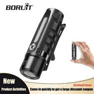 BORUiT RJ28 Mini EDC Flashlight Type-C Rechargeable Keychain Light Multi-light Source Work Torch for