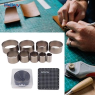 Hellery Precision Leather Circle Cutter Tool Set 9 Piece Round Punch Dies for Professional Leatherwo