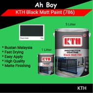 KTH 786 Matt Black Paint (1 L / 5 L) Cat Besi Hitam Matte | Cat Kayu Wood Paint | Anti Rust Paint | 