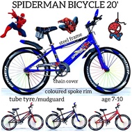 VVM: BASIKAL SPIDERMAN BASIKAL BUDAK TAHUN 7-10 KIDS BICYCLE MARVEL BASIKAL 20 inci BMX BIKE