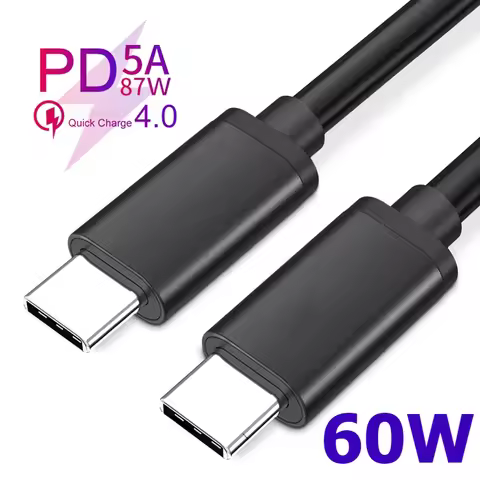 60W Type C to PD Fast Charging Data Cables USB C Fast Charging Wire 0.3m/0.5/1m/1.5m/2m/3m Quick Cha