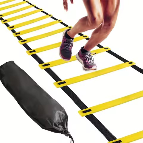 Professional Agile Ladder Heavy Duty Nylon Training Ladder Anti Slip Rod Foldable Easy To Carry Uses