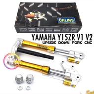 YAMAHA Y15ZR V1 V2 FRONT UPSIDE DOWN FORK CNC SET Y15 DEPAN ABSORBER SPRING USD LAY ALLOY MONO MONOS