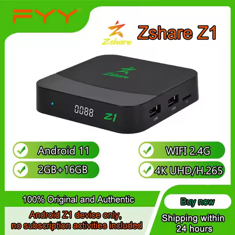 Zshare Z1 Android TV Box 2GB+16GB 4K UHD H.265 VP9 60fps 10-bit Built-in 2.4G Wifi Set-top Box Suppo