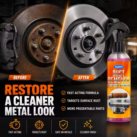 Rust Converter & Rust Remover Spray - Anti Rust Lubricant Iron Remover for Rim Cleaner Car Detailing