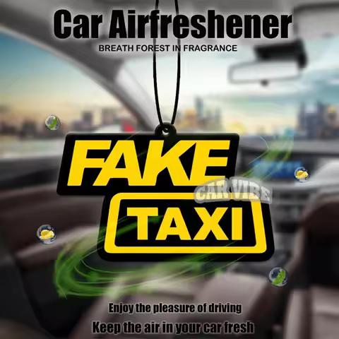 "Fake Taxi / Good Boy" Car Freshener — Mirror Hanging Scent Strip, Paper Set with Multiple Patterns,