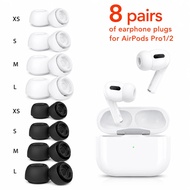 AirPods Pro Ear Tips Soft Silicone Anti-Slip Noise Reduction Replacement Earbuds Ear Caps 8 Pairs XS