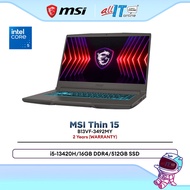 MSI Gaming Laptop Thin 15 B13VF-3492MY i5-13420H/16GB DDR4/512GB SSD/15.6"FHD 144Hz/RTX4060