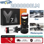 Triple Color Lamp H4 LED Mini Projector Lens 3000K +4300K +6000K One Body Automobles Bulb 25000LM