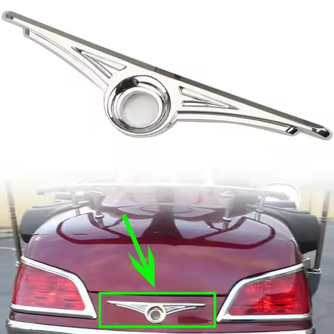 Motorcycle ABS Chrome Fairing Trunk Key Hole Trim Rear Tail Lock Cover For Honda Goldwing GL1800 200