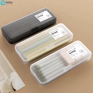 ISITA Pencil Holder, Transparent Plastic Storage Box, Convenient Durable Large Capacity High-quality