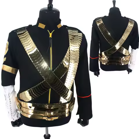 Rare Michael Joseph Jackson Classic JAM Jacket & Metal Belt Bullet Punk Exactly Same Collection Hall