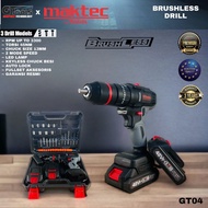 Mesin Bor Cordless Maktec Gt04 Chuck Besi 13Mm 48Vf 2 Baterai Fullset