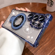 Ice Transparent Bracket Four Corners Shock-Resistant Suitable For Samsung S25 S24 S23 A56 A34 A54 A5