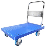 Trolley Pull Trailer Hand Buggy Truck Foldable and Portable Dray Mute Lightweight Platform Trolley Load-Bearing Storage