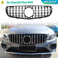 ABS Gloss Black Car Front Bumper Grille Mesh for Mercedes Benz GLC Class W253 GLC300 2015-2018 Racin
