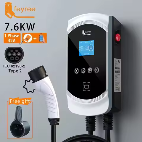 Feyree EV Charger 22KW 11KW 32A 7.6KW Electric Vehicle Car Charger IEC62196-2 Socket EVSE Wallbox AP