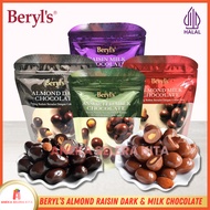 Beryls Almond Raisin Milk Chocolate & Dark Chocolate/Chocolate Beryls Almond and Raisin Coated 250g