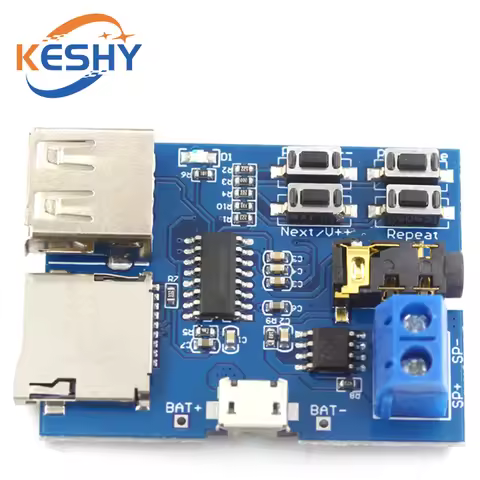 Voice Sound Playback Module Arduino MP3 Player Module UART I/O Trigger Class D Amplifier Board 5W 8M