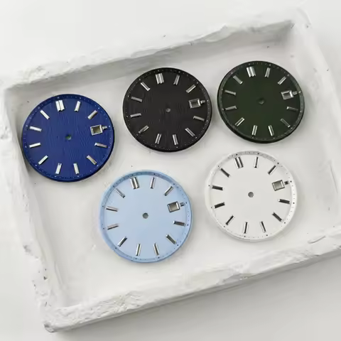 33.5mm No logo Wave Radial Vertical Waffle Wear Watch Dial Suitable for Seiko NH35/36/4R/7S Movement