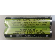 2 pc GREPOW AAA rechargeable battery 300mAh Use for Cordless Phone Panasonic Motorola Alcatel Vtech DECT