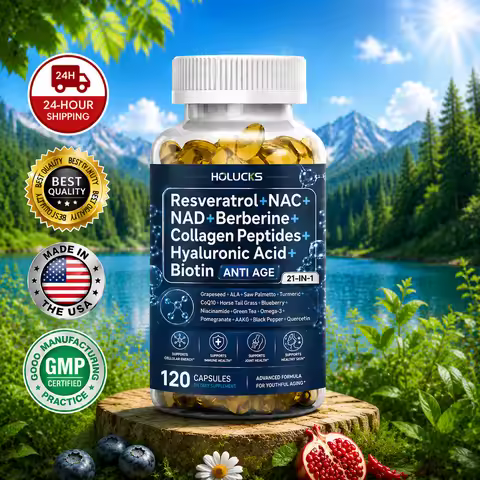 21-in-1 Anti-Aging Liposomal Capsules Resveratrol NAC NAD+, Powerful Antioxidant, Support Cellular E