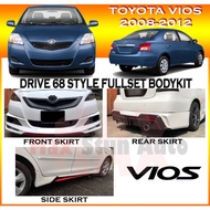 TOYOTA VIOS NCP93 2007-2013 DRIVE 68 D68 STYLE FULLSET BODYKIT (FRONT SKIRT,SIDE SKIRT,REAR SKIRT)  