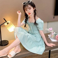 ALENA Gaun Budak Perempuan Drees For Girl Girls Puff Sleeve Dress Big Kids Clothes Purple Clothes Gi