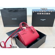 YSL1333 Classic Red Plain Weave Handbag Fashion Commuter Bag