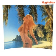 Sticker Woman And Beach Picture (Size 25.2x22.5 cm) Old Work From The 90s