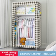 LG Lemari Pakaian Kain Portable Dengan Penutup Dan Ritsleting Lemari Kain Plastik Portable Import 2 