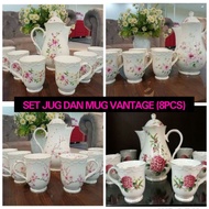SET JUG DAN MUG BRAND VANTAGE  (8 PCS)