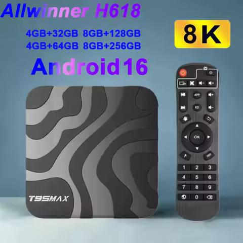 T95 Max Smart TV Box Android 16 H618 Dual WiFi6 BT5.4 8K Video Netflix YouTube Media Player Cortex A
