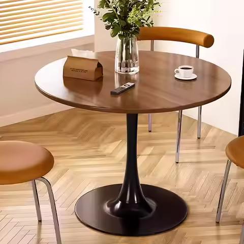 Round table, household wooden dining table, side table, negotiation coffee table, coffee round table