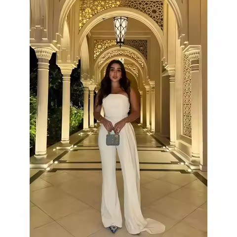 Bonny Urban Chest Wrap Top Pants Set Women Elegant Solid Slim Sleeveless Tops High Waist Wide Leg Tr