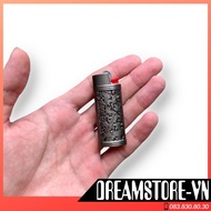 Vỏ Bật Lửa Bic j5 Mini Hoa Văn Màu Đen - Có Kèm Ruột