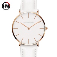 [Aishang watch industry]Dropshipping Japan Quartz Simple Women Fashion Watch White Leather Strap Ladies Wrist Watches Brand Waterproof Wristwatch 36Mm